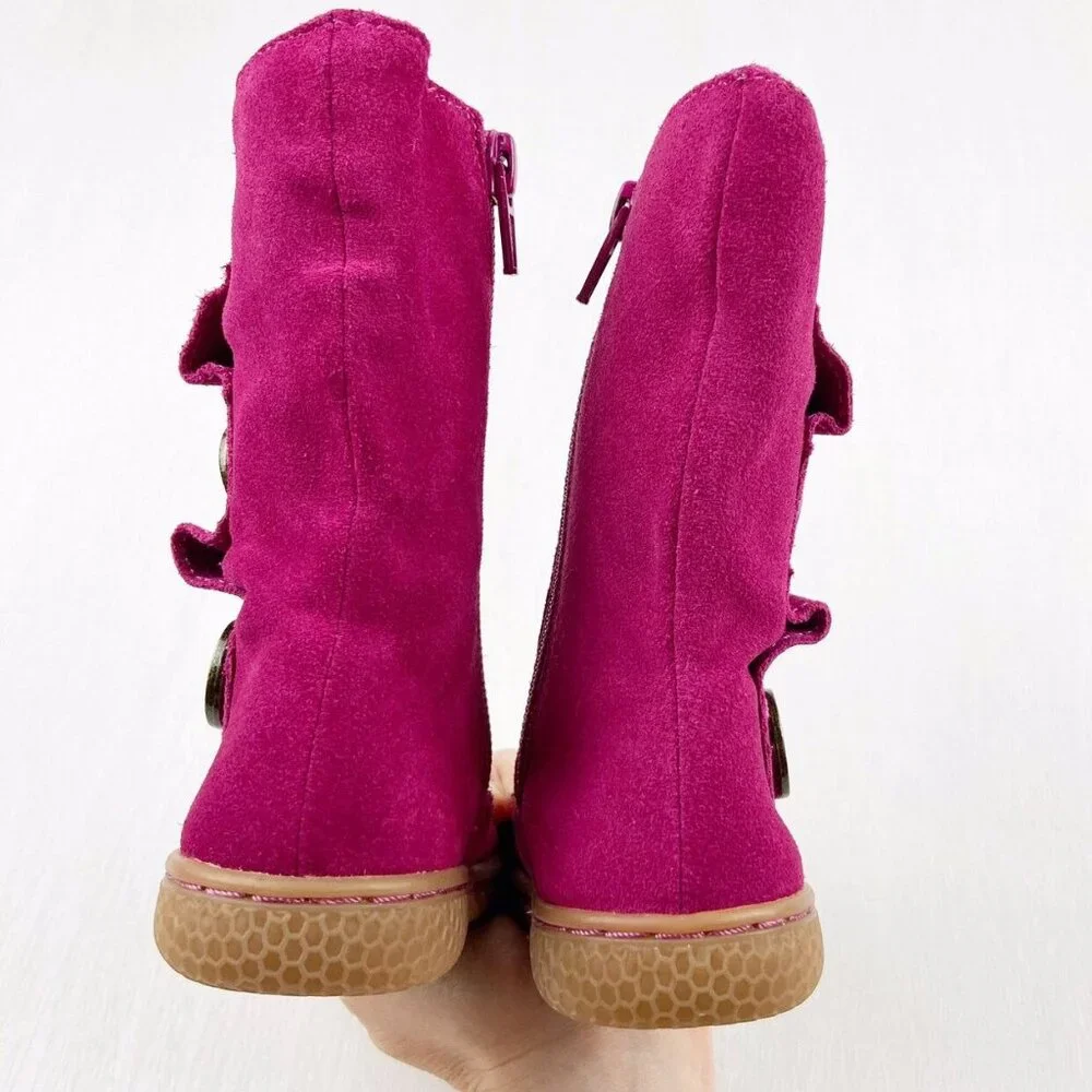 Livie & Luca Tiempo Boots in Fuchsia Suede 4 Infant